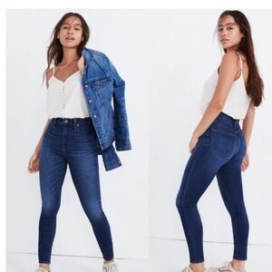 Madewell Curvy High Rise Skinny Jeans Danny Wash Dark Classic Preppy Size 28/6‎
